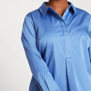 Universal Standard Elbe Shirt in Light Blue, Size M /18-20